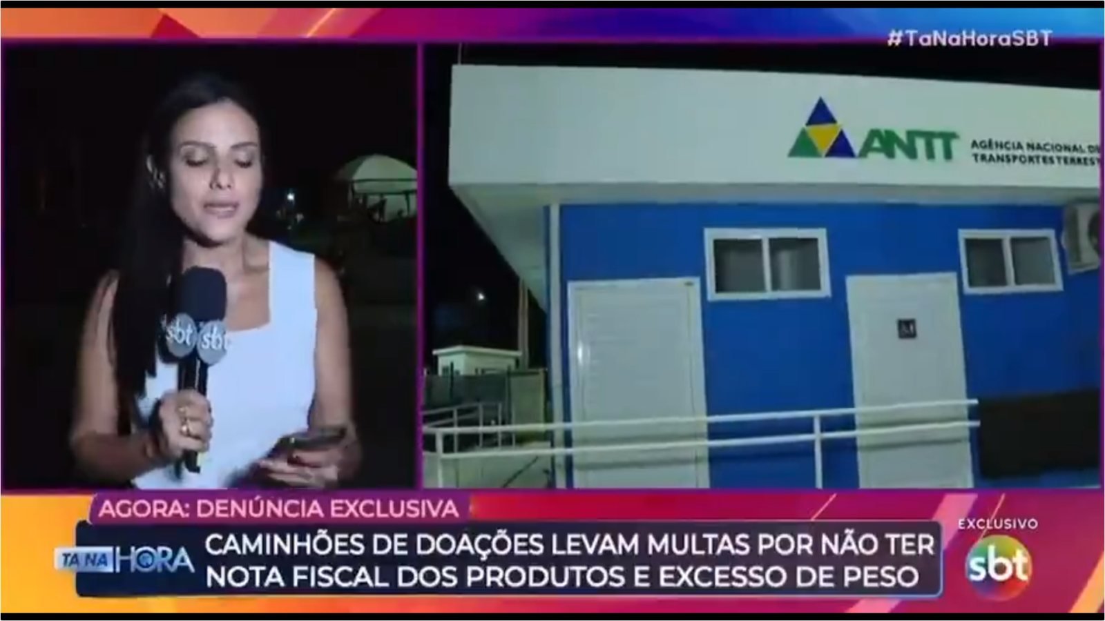 A reportagem flagrou a ANTT multando caminhoneiros por transportar alimentos e mantimentos doados sem nota fiscal, contrariando checagens.